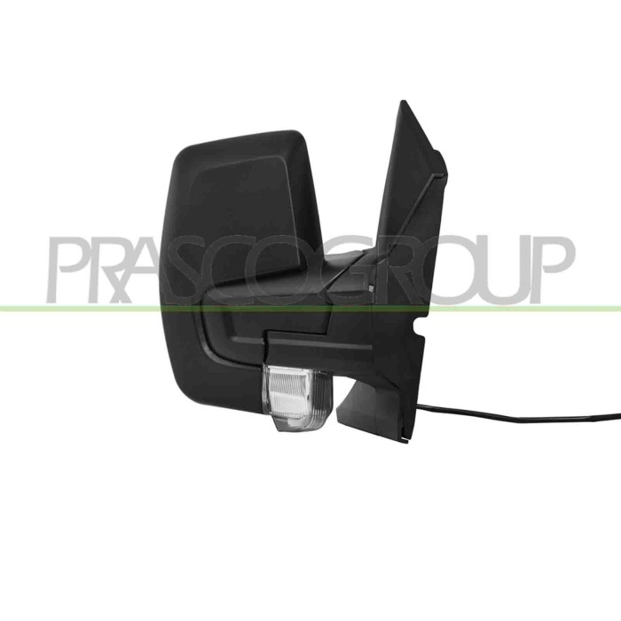 DX_SCRITTA_LOGO.jpg Retrovisore Destro Elettrico Nero Termico Con Fanale Convesso 6 Pins Ford Transit/Tourneo Custom (Ttf) Dal 2