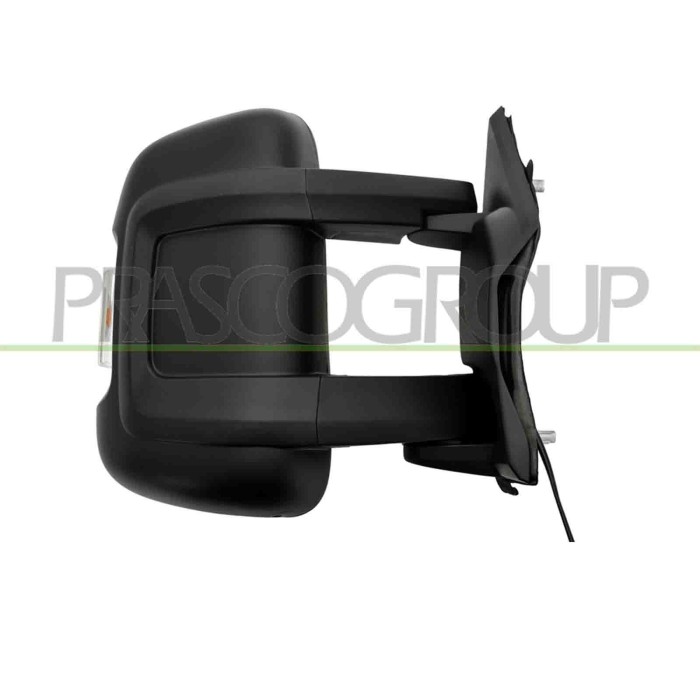 DX_SCRITTA_LOGO.jpg Retrovisore Destro Manuale Nero Con Fanale Arancio Convesso Braccio Medio 2 Pins Citroen Jumper Dal 2006 Al 