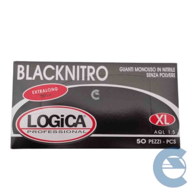 GUANTI-NERI-XL-LATERALE-1-LOGO.jpg Logica Guanti Professionali Monouso In Nitrile Senza Polvere Taglia Xl 50 Pezzi