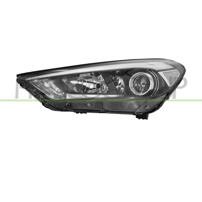 SX_SCRITTA_LOGO.jpg Proiettore Sinistro H7+H7+H7 Elettrico Con Motore Con Luce Diurna Nero Led Hyundai Tucson (Tl) Dal 2015 Al 2