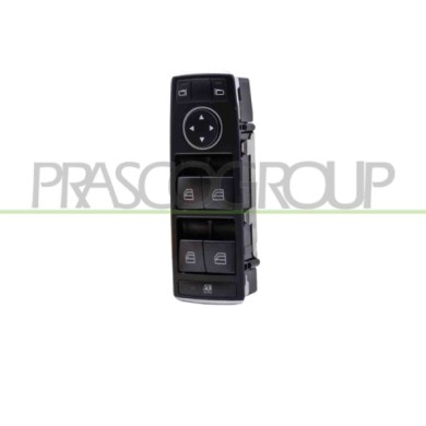 SX_SCRITTA_LOGO.jpg Pulsantiera Alzacristallo Porta Anteriore Sinistra Nera 4 Interruttori 3 Pins Mercedes A Class (W176) 2015-2