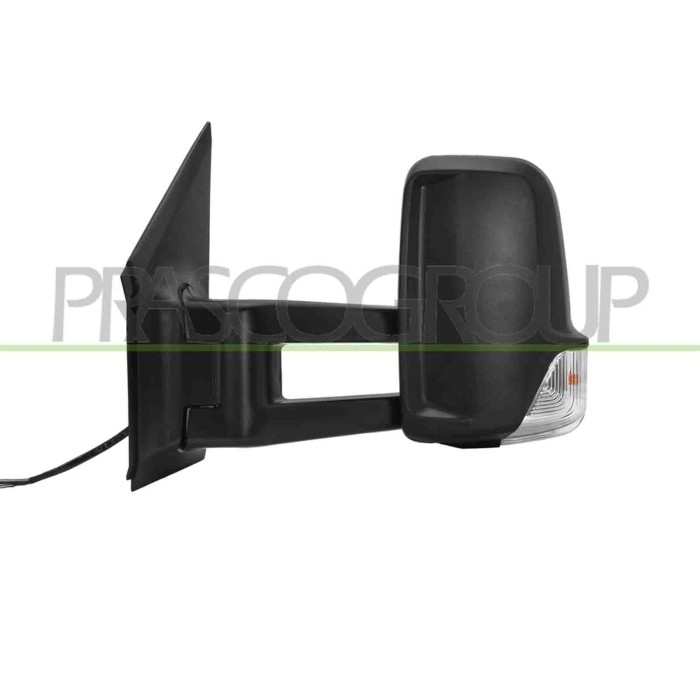 SX_SCRITTA_LOGO.jpg Retrovisore Sinistro Elettrico Nero Con Fanale Braccio Lungo Mercedes Sprinter Dal 2006 Al 2013 A9068106416