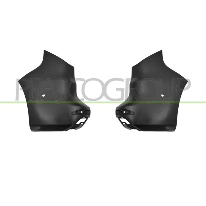 NEUTRO.jpg Kit Cantonali Paraurti Posteriore Nero Liscio Da Primerizzare Foro Pdc Destro+Sinistro Renault Kangoo Multispace 2021