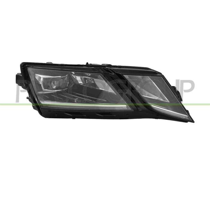 DX_SCRITTA_LOGO.jpg Proiettore Destro Elettrico Con Motore Con Luce Diurna Led Skoda Octavia Dal 2017 Al 2020 5E1941016E