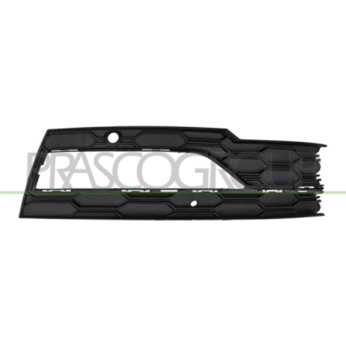 DX_SCRITTA_LOGO.jpg Griglia Destra Paraurti Anteriore Nera Con Sede Fendi Con Fori Pdc Skoda Octavia Dal 2020 Al 2024 5E3807070E