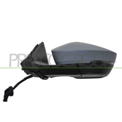 SX_SCRITTA_LOGO.jpg Retrovisore Sinistro Elettrico Con Primer Termico Chiudibile Con Fanale Convesso 8 Pins Skoda Octavia 2020-2