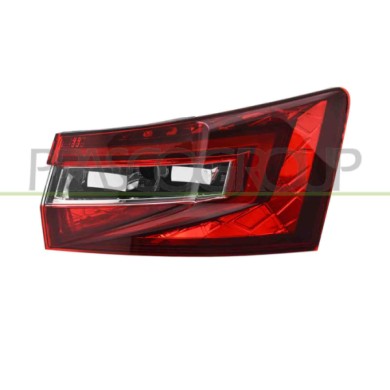 DX_SCRITTA_LOGO.jpg Fanale Posteriore Destro Esterno Senza Portalampada Nero Led Versione Varok Skoda Superb Dal 2015 Al 2019 3V