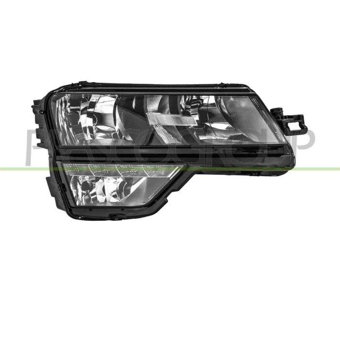 DX_SCRITTA_LOGO.jpg Proiettore Destro H7+H7 Elettrico Motore Luce Diurna Con Fendinebbia Led Versione Varroc Skoda Karoq 2017-20