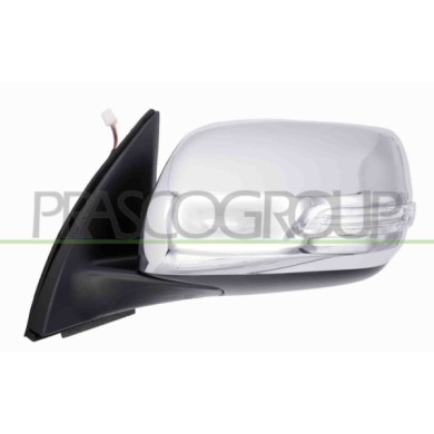 SX_SCRITTA_LOGO.jpg Retrovisore Sinistro Elettrico Nero Chiudibile Con Fanale Convesso Con Calotta Cromata Toyota Landcruiser Pr