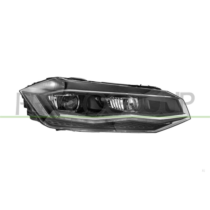 DX_SCRITTA_LOGO.jpg Proiettore Destro Elettrico Motore Senza Centralina Bordo Cromato Full Led Versione Valeo Volkswagen Polo 20
