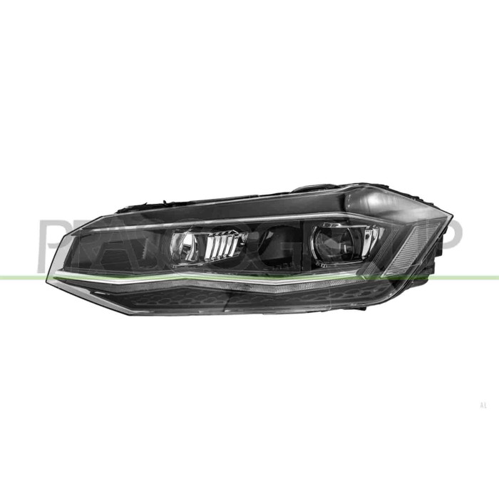 SX_SCRITTA_LOGO.jpg Proiettore Sinistro Elettrico Motore Senza Centralina Bordo Cromato Full Led Versione Valeo Volkswagen Polo 