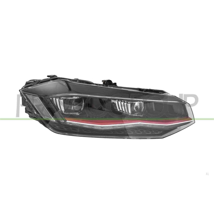 DX_SCRITTA_LOGO.jpg Proiettore Destro Elettrico Con Motore Senza Centralina Bordo Rosso Full Led Versione Valeo Volkswagen Polo 