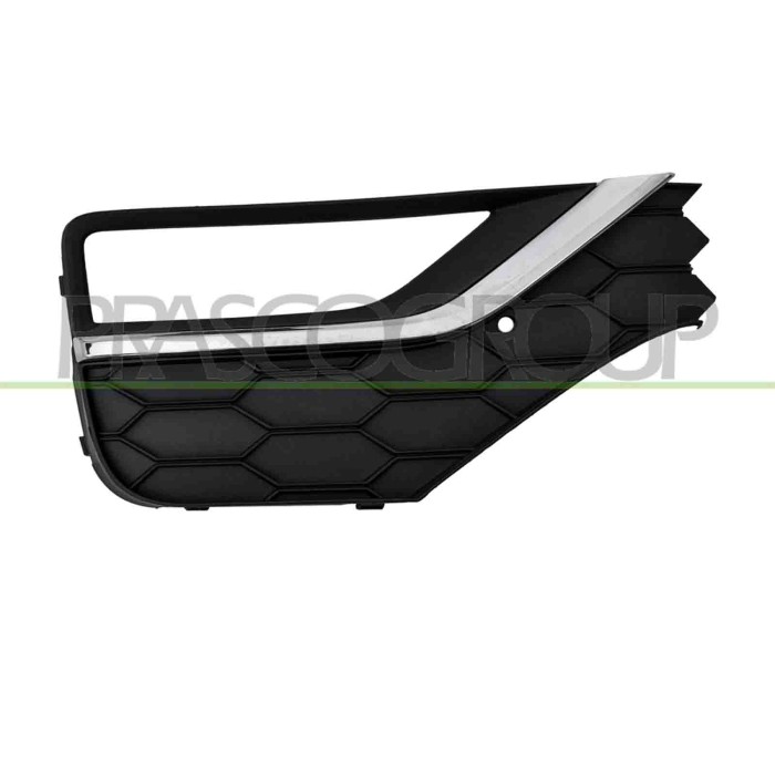 DX_SCRITTA_LOGO.jpg Griglia Destra Paraurti Anteriore Nera Con Sede Fendi Con Modanatura Cromata Volkswagen Amarok Dal 2016 2H6-