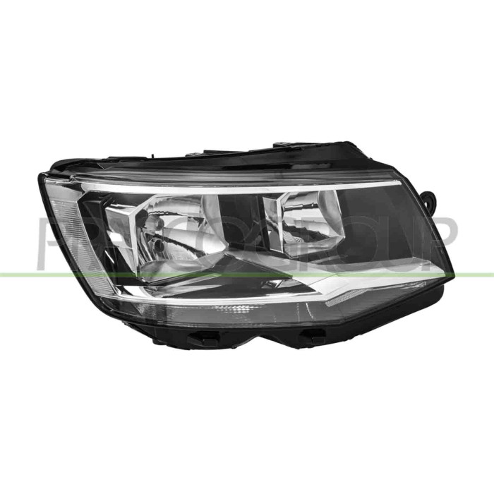 DX_SCRITTA_LOGO.jpg Proiettore Destro H7+H7 Elettrico Con Motore Nero Bordo Cromato Volkswagen T6 Dal 2015 Al 2019 7E1941006E