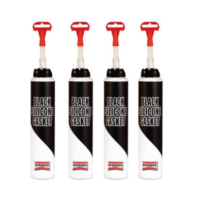 0099 AREXONS.jpg Arexons 0099 Black Silicone Gasket Guarnizione Siliconica Alte Temperature. 200 Ml 4 Pezzi