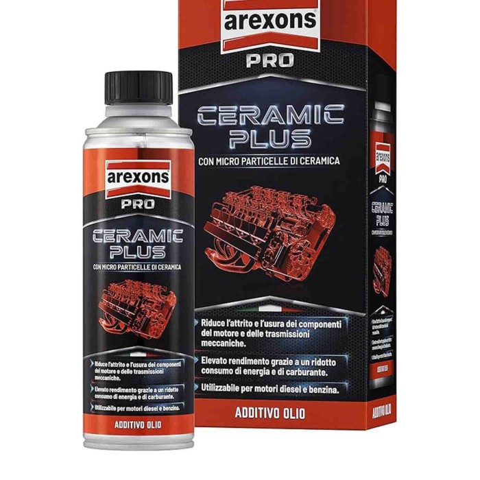 9887_1.jpg Arexons 9887 Additivo Olio Ceramic Plus 300 Ml 5 Pezzi