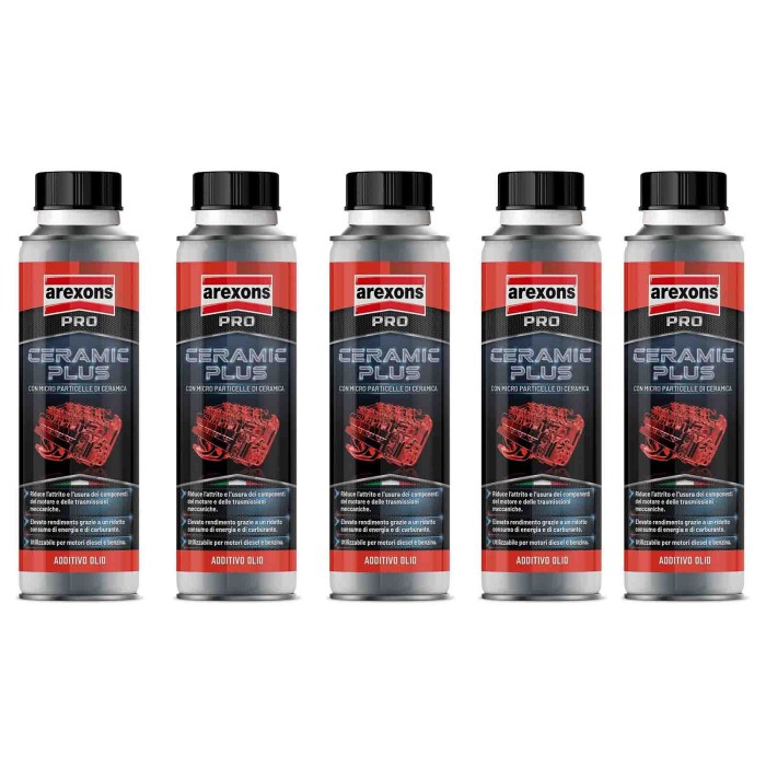 9887_2.jpg Arexons 9887 Additivo Olio Ceramic Plus 300 Ml 5 Pezzi