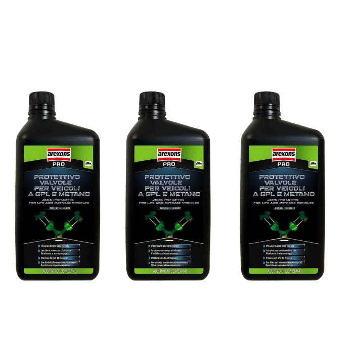 9916.jpg Arexons Additivo Protettivo Valvole Gpl/metano 1 Lt Lubrifica e Protegge 3 Pezzi