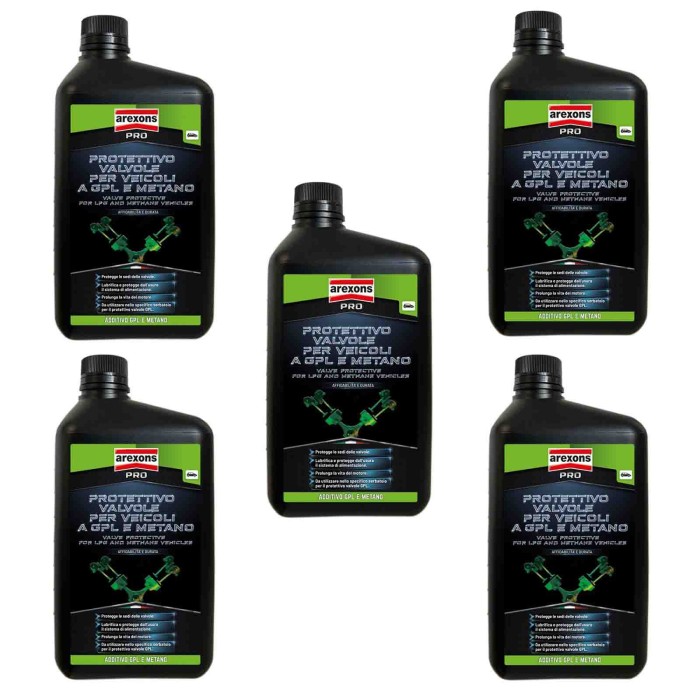 9916.jpg Arexons Additivo Protettivo Valvole Gpl/metano 1 Lt Lubrifica e Protegge 5 Pezzi