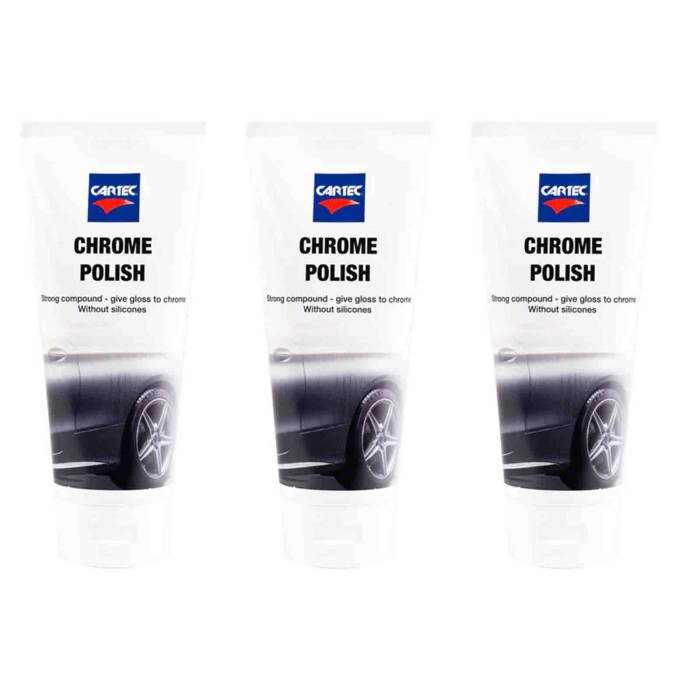 CAT.jpg Cartec - Polish Cromature - Chrome Polish 250ml Crema Pulizia Per Parti Cromate E Metalliche 3 Pezzi
