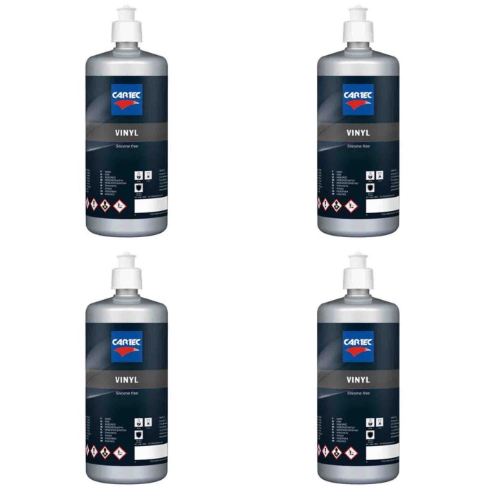 SILI2.jpg Vinyl Silicon Free - Ravvivante Plastiche Esterne E Gomme Per Auto, Nero Per Plastiche E Protettivo 1 Litro 4 Pezzi