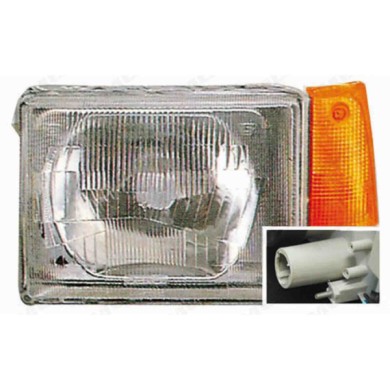 DX_SCRITTA_LOGO.jpg Proiettore Fiat Panda 1986/2004 Destro Elettrico Lampada Asimmetrica H4