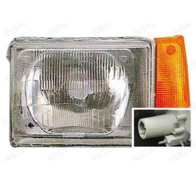 SX_SCRITTA_LOGO.jpg Proiettore Fiat Panda 1986/2004 Sinistro Elettrico Lampada Asimmetrica H4