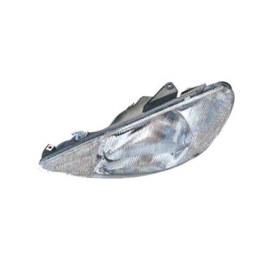 SX_SCRITTA_LOGO.jpg Proiettore Peugeot 206 2 Volumi/Coda Spiovente 1998/2005 Sinistro Elettrico H4 Py21W W5W