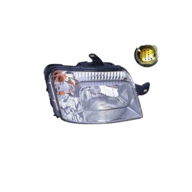 DX_SCRITTA_LOGO.jpg Proiettore Fiat Panda Van 2003/2011 Destro Elettrico Con Motore H4 Py21W W5W Connettore Plug