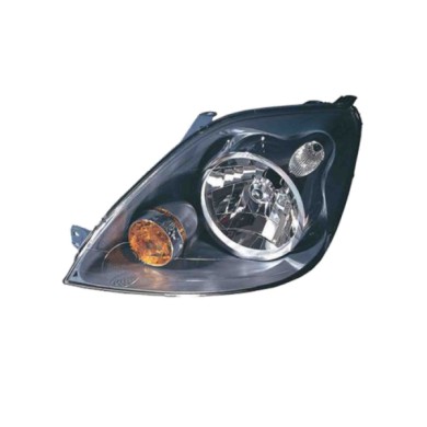 DX_SCRITTA_LOGO.jpg Proiettore Ford Fiesta V Van 2005/2008 Destro Elettrico Con Motore Grigio H4 P21W W5W
