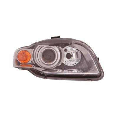 DX_SCRITTA_LOGO.jpg Proiettore Audi A4 B7 Cabriolet 2005/2008 Destro Con Luce Diurna Elettrico Con Motore Arancio D1S W5W P21Wx2