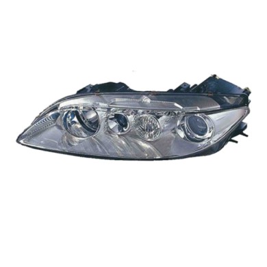 SX_SCRITTA_LOGO.jpg Proiettore Mazda 6 Hatchback 2002/2005 Sinistro Elettrico Con Motore Cromato H1 +H1 Py21W W5W