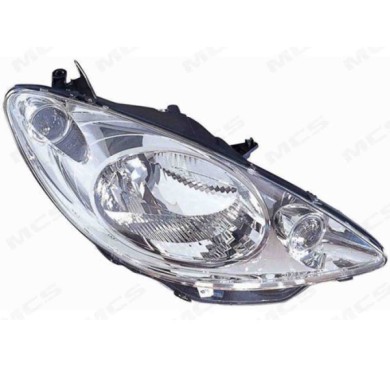 DX_SCRITTA_LOGO.jpg Proiettore Peugeot 1007 Dal 2005 Destro Elettrico Con Motore Cromato H4 Py21W W5W