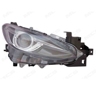 DX_SCRITTA_LOGO.jpg Proiettore Mazda 3 Cassone/Coda Spiovente 2013/2019 Destro Elettrico Nero Led D4S