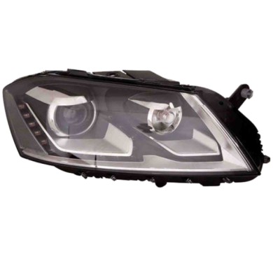 DX_SCRITTA_LOGO.jpg Proiettore Volkswagen Passat Alltrack 2010/2014 Destro Luce Di Direzione Elettrico Con Motore Nero Led D3S