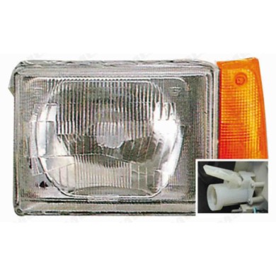 DX_SCRITTA_LOGO.jpg Proiettore Fiat Panda 1986/2004 Destro Lampada Asimmetrica H4