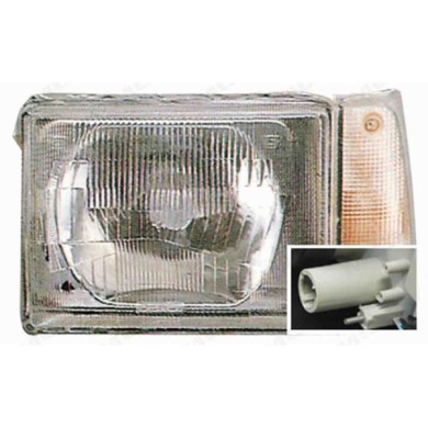 DX_SCRITTA_LOGO.jpg Proiettore Fiat Panda 1986/2004 Destro Elettrico Bianco Lampada Asimmetrica H4