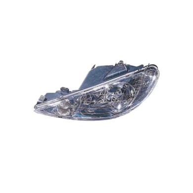 SX_SCRITTA_LOGO.jpg Proiettore Peugeot 206 2 Volumi/Coda Spiovente 1998/2005 Sinistro Elettrico H7 +H7 Py21W W5W