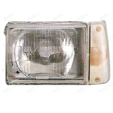 SX_SCRITTA_LOGO.jpg Proiettore Fiat Panda 1986/2004 Sinistro Bianco Lampada Asimmetrica H4