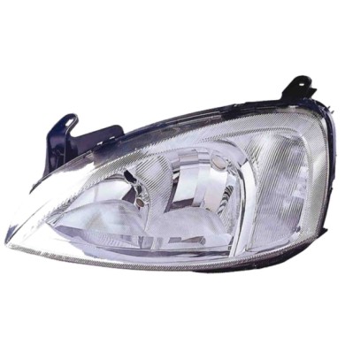DX_SCRITTA_LOGO.jpg Proiettore Opel Corsa C Furgonato 2000/2006 Destro Elettrico Con Motore H7 +H7 Py21W W5W