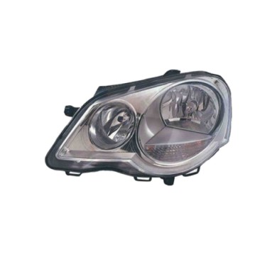 SX_SCRITTA_LOGO.jpg Proiettore Volkswagen Polo Tre Volumi 2005/2008 Sinistro Elettrico Con Motore H1 H7 Py21W W5W