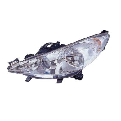 DX_SCRITTA_LOGO.jpg Proiettore Peugeot 207 Van 2006/2009 Destro Fendinebbia Elettrico Con Motore Cromato H1 H7 +H7 Py21W W5W