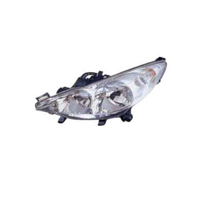 SX_SCRITTA_LOGO.jpg Proiettore Peugeot 207 Van 2006/2011 Sinistro Elettrico Con Motore Cromato H1 H7 Py21W W5W