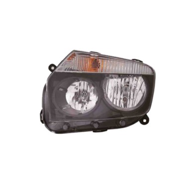 SX_SCRITTA_LOGO.jpg Proiettore Dacia Duster Furgonato 2010/2013 Sinistro Manuale Ed Elettrico Nero H1 H7 Py21W W5W