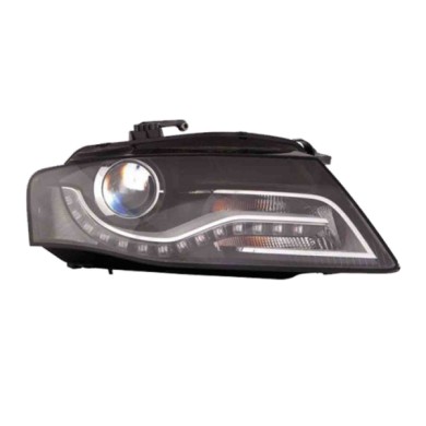 DX_SCRITTA_LOGO.jpg Proiettore Audi A4 Allroad 2007/2012 Destro Con Luce Diurna Luce Di Direzione Elettrico Con Motore Nero Led 