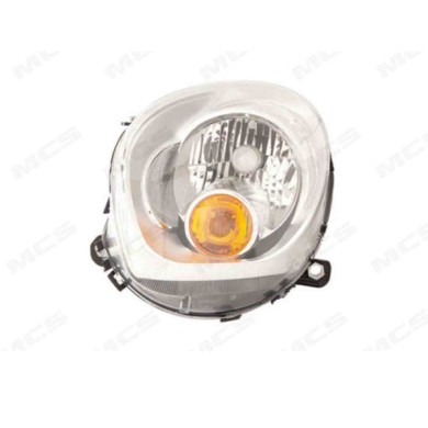 SX_SCRITTA_LOGO.jpg Proiettore Mini Mini Countryman 2010/2016 Sinistro Elettrico Con Motore Arancio H4 P21W