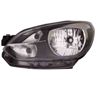 SX_SCRITTA_LOGO.jpg Proiettore Volkswagen Up 2011/2023 Sinistro Elettrico Nero H4 Py21W W21/5W