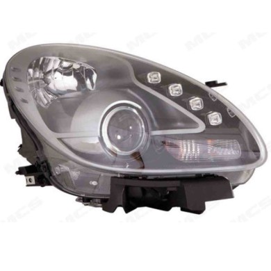 DX_SCRITTA_LOGO.jpg Proiettore Alfa Romeo Giulietta Furgonato 2010/2020 Destro Con Luce Diurna Elettrico Con Motore Nero Led H1 