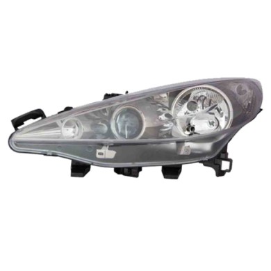 SX_SCRITTA_LOGO.jpg Proiettore Peugeot 207 Van 2009/2011 Sinistro Elettrico Con Motore Nero H1 H7 +H7 Py21W W5W T. V