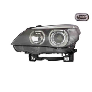 SX_SCRITTA_LOGO.jpg Proiettore Bmw 5 Touring 2001/2006 Sinistro Con Motore Nero Led H7 D2S W5Wx2 Py21W